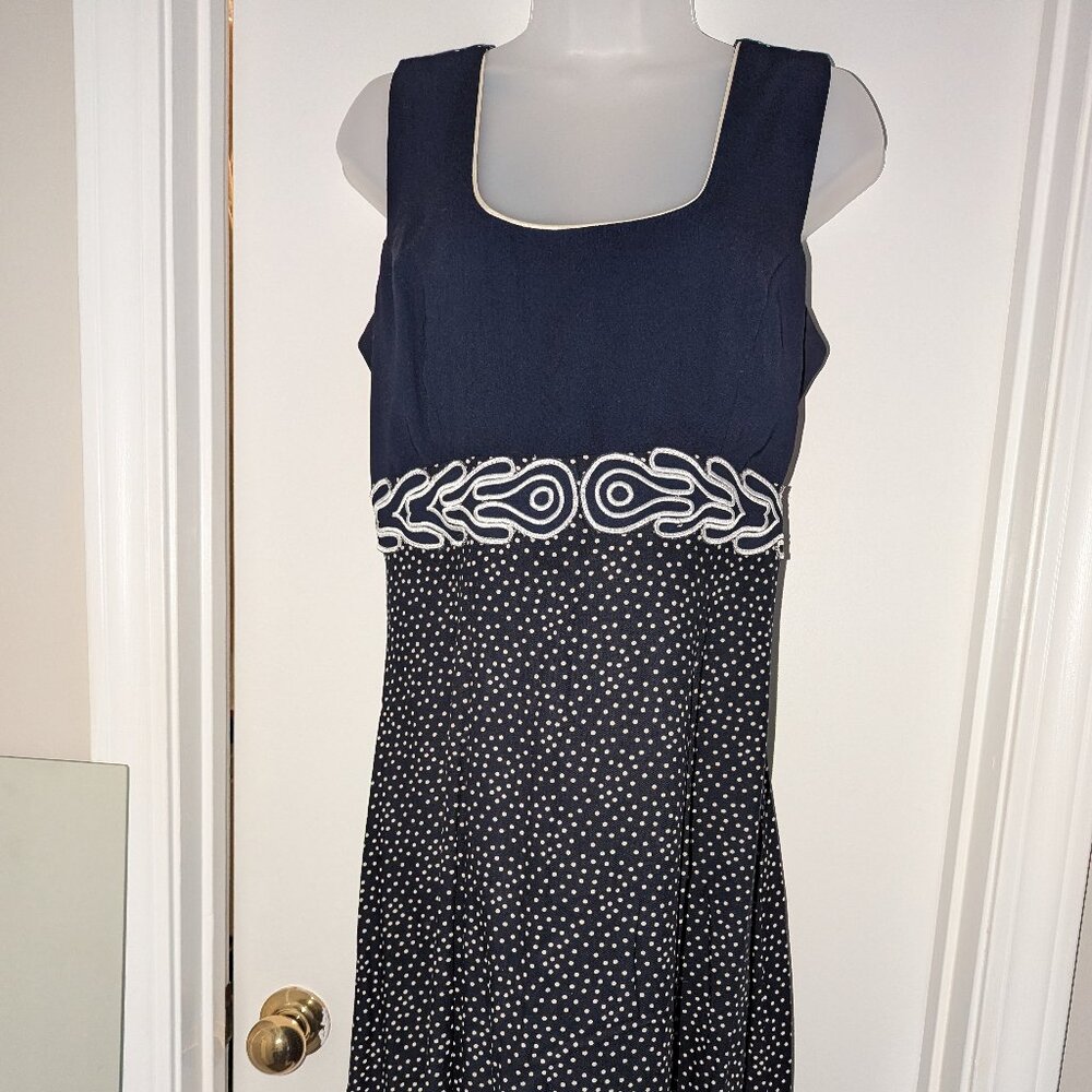 Chazari vintage polka dot navy dress